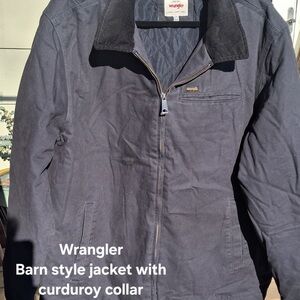 Wrangler Navy Jacket with Black Corduroy Collar